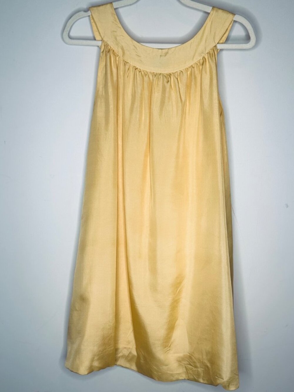 Ella Moss Silk Dress Butter Yellow Sleeveless A-Line Womens L Anthropologie